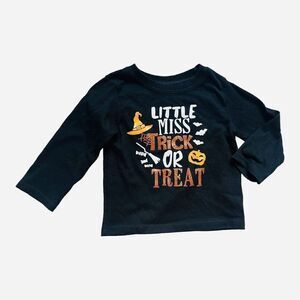 Baby Girls Little Miss Trick Or Treat Halloween LS Graphic Tee Shirt - Sz 18 mo